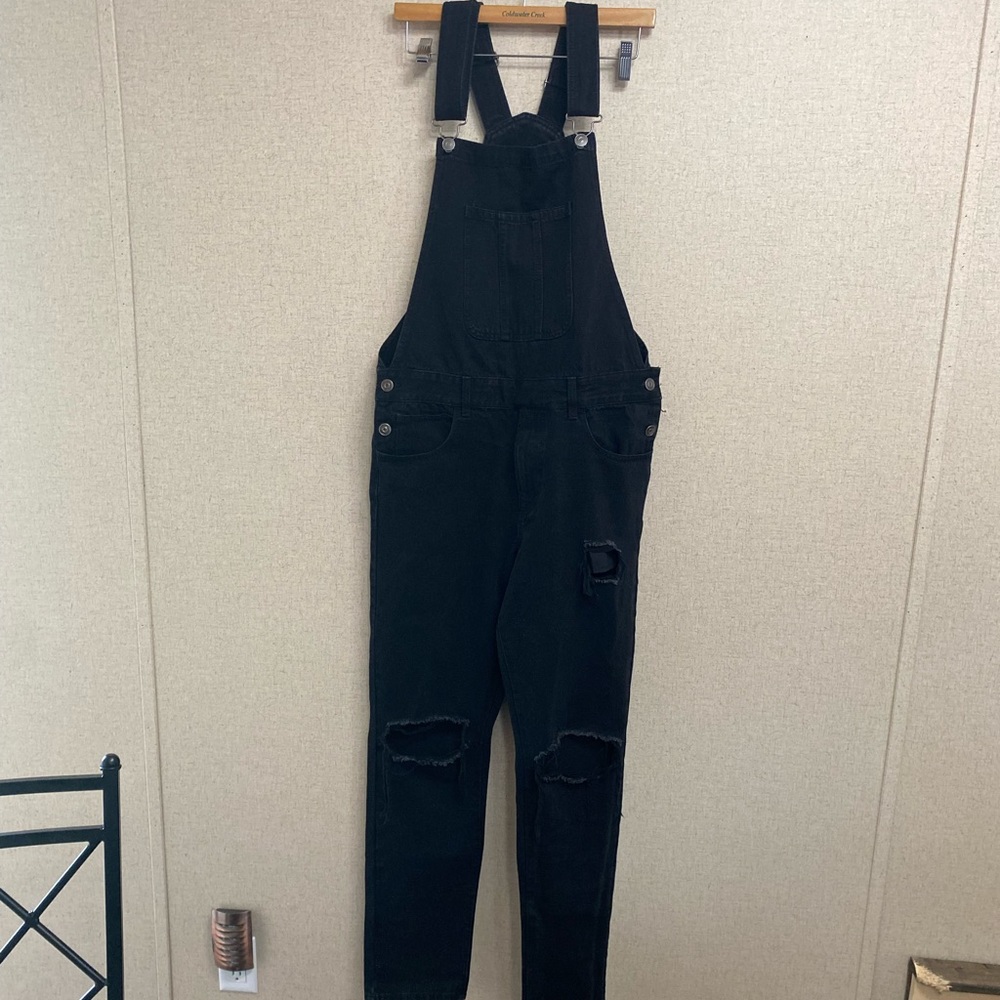 Black Ripped Overalls